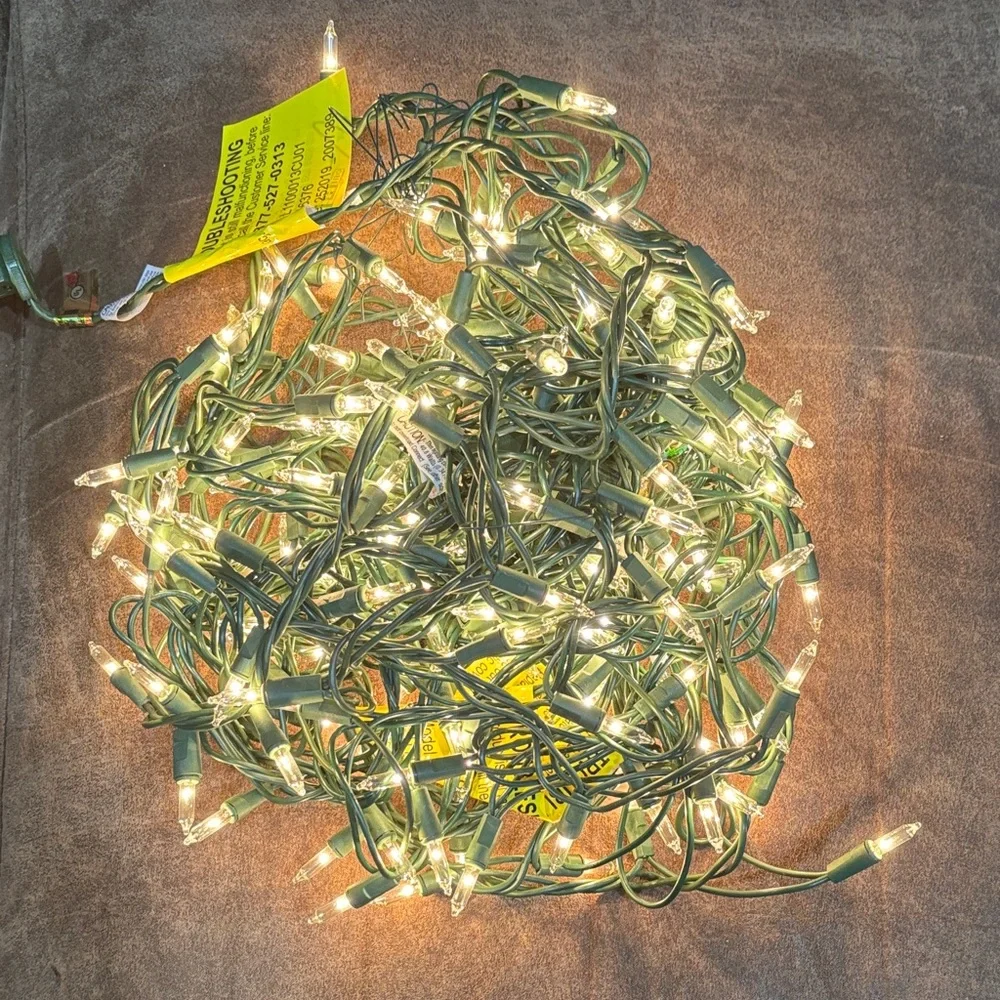 Green String Lights for Home Parties with White Bulbs